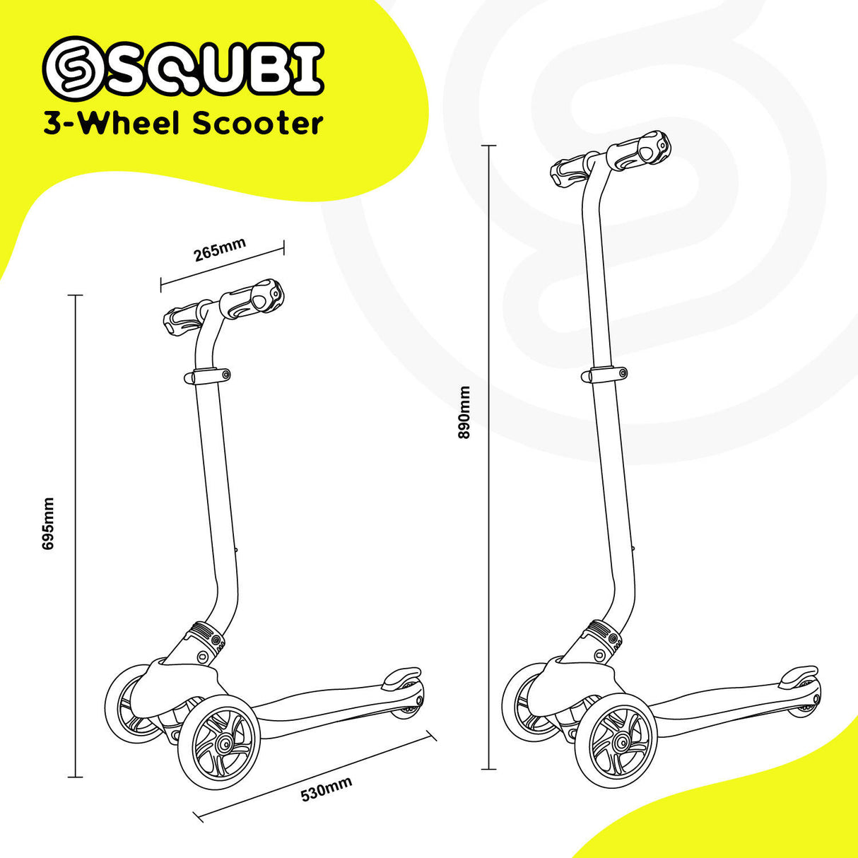 SQUBI Three Wheel Scooter - Blue