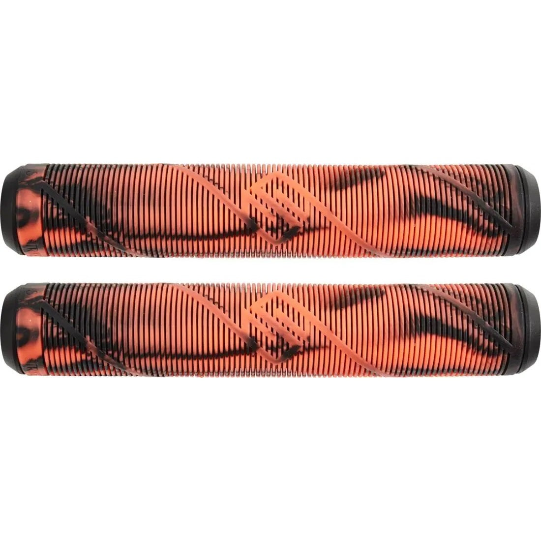 Striker Thick Logo Scooter Grips - Black/Orange