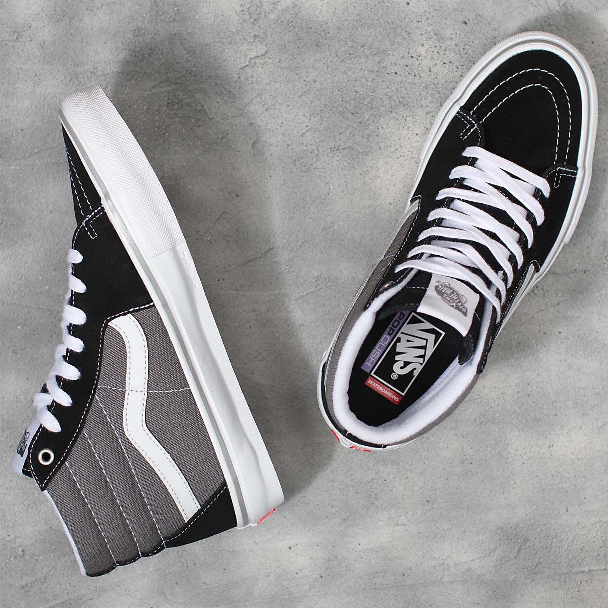 Vans Sk8 Hi Skate Shoes - Reflective Black/Grey
