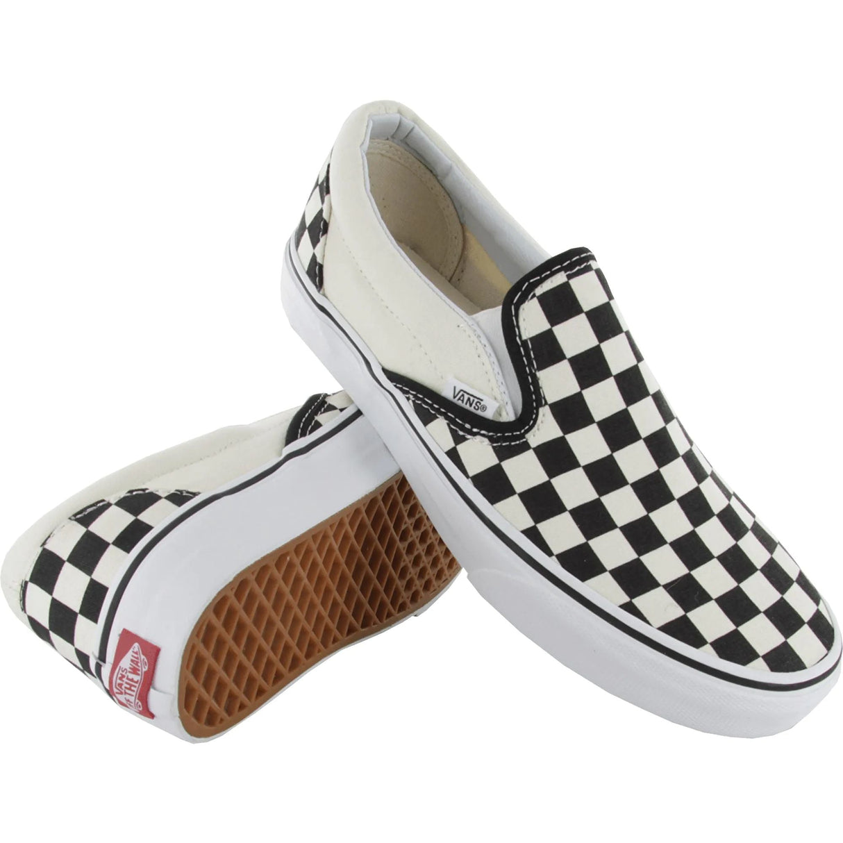 Vans Classic Slip-On Skate Shoes - Black/White Checkerboard