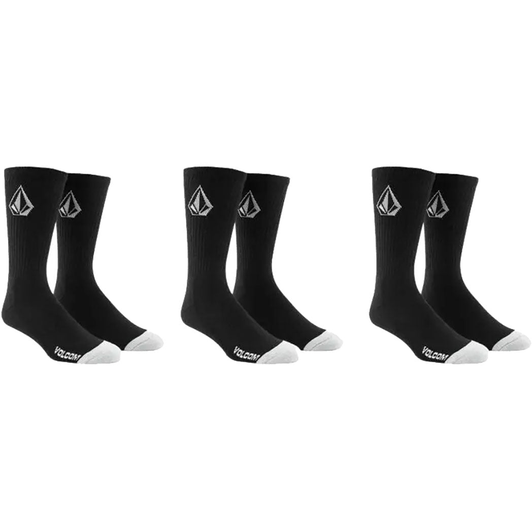 Volcom Full Stone 3-Pack Socks - Black