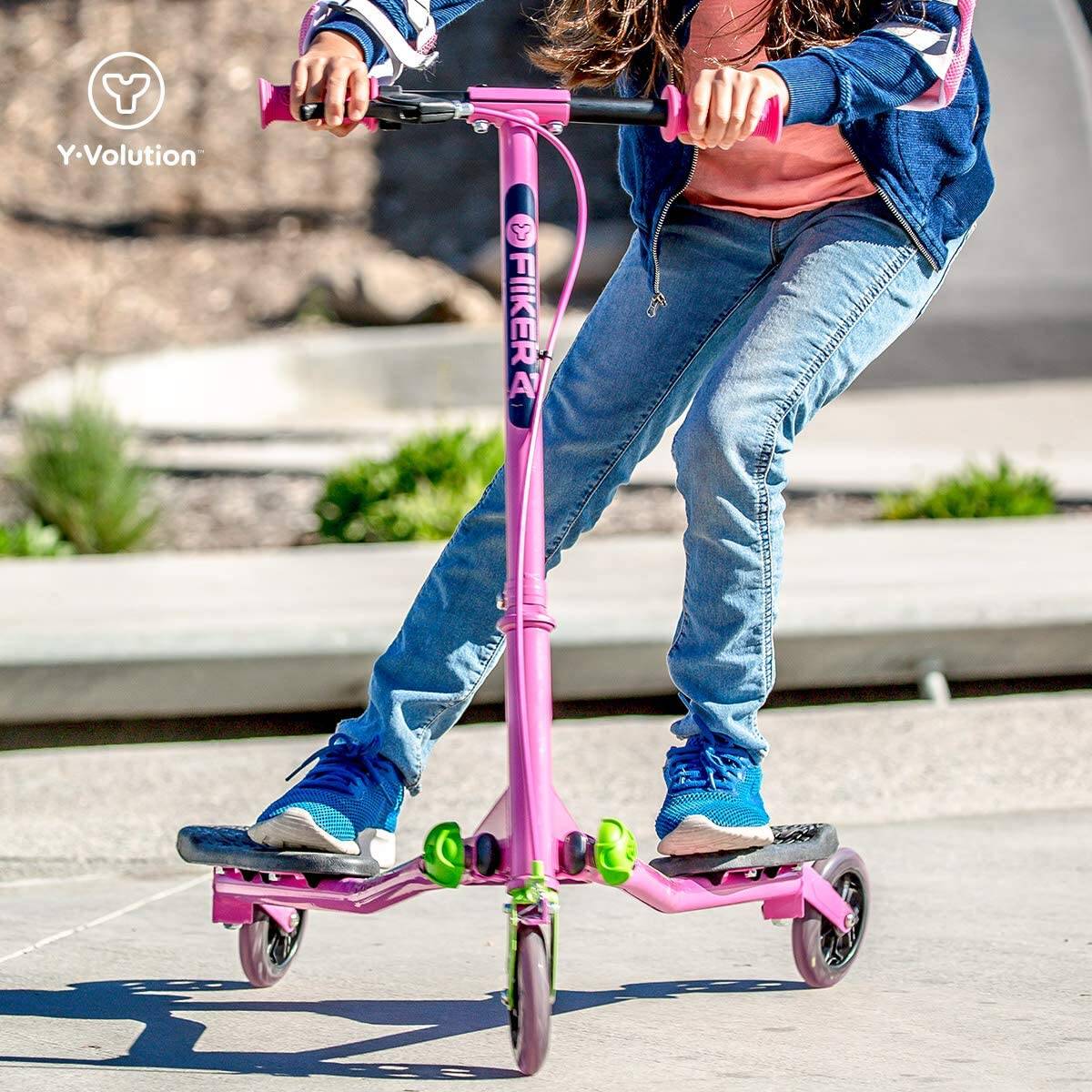 Yvolution Y Fliker A1 Air Scooter - Pink/Green
