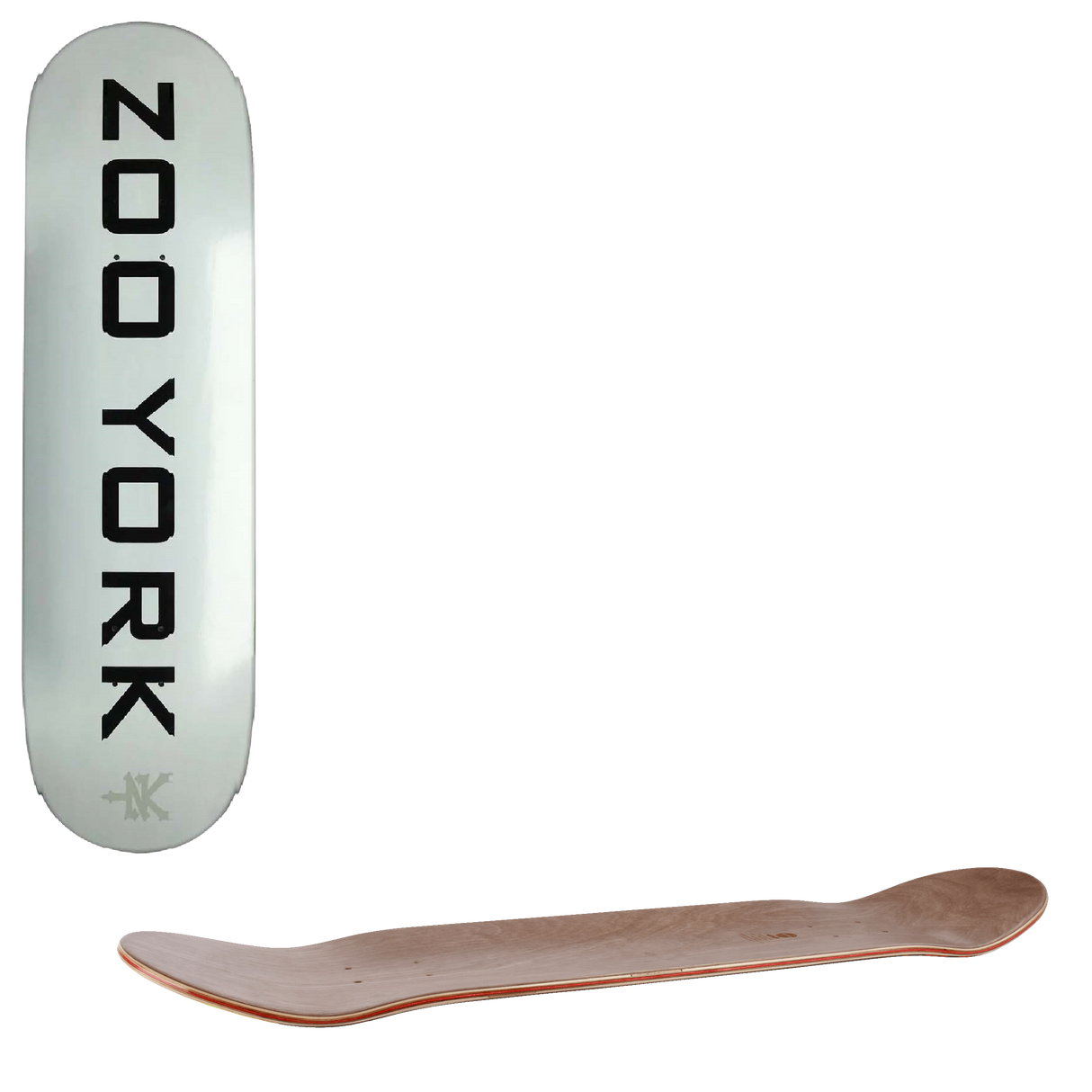 Zoo York OG 95 Logo Block Skateboard Deck - White 8''