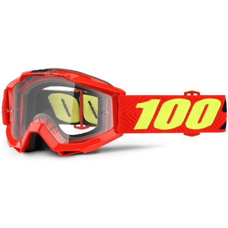 100% Accuri Youth Anti Fog Clear Lens Goggles - Saarinen Clear/Red