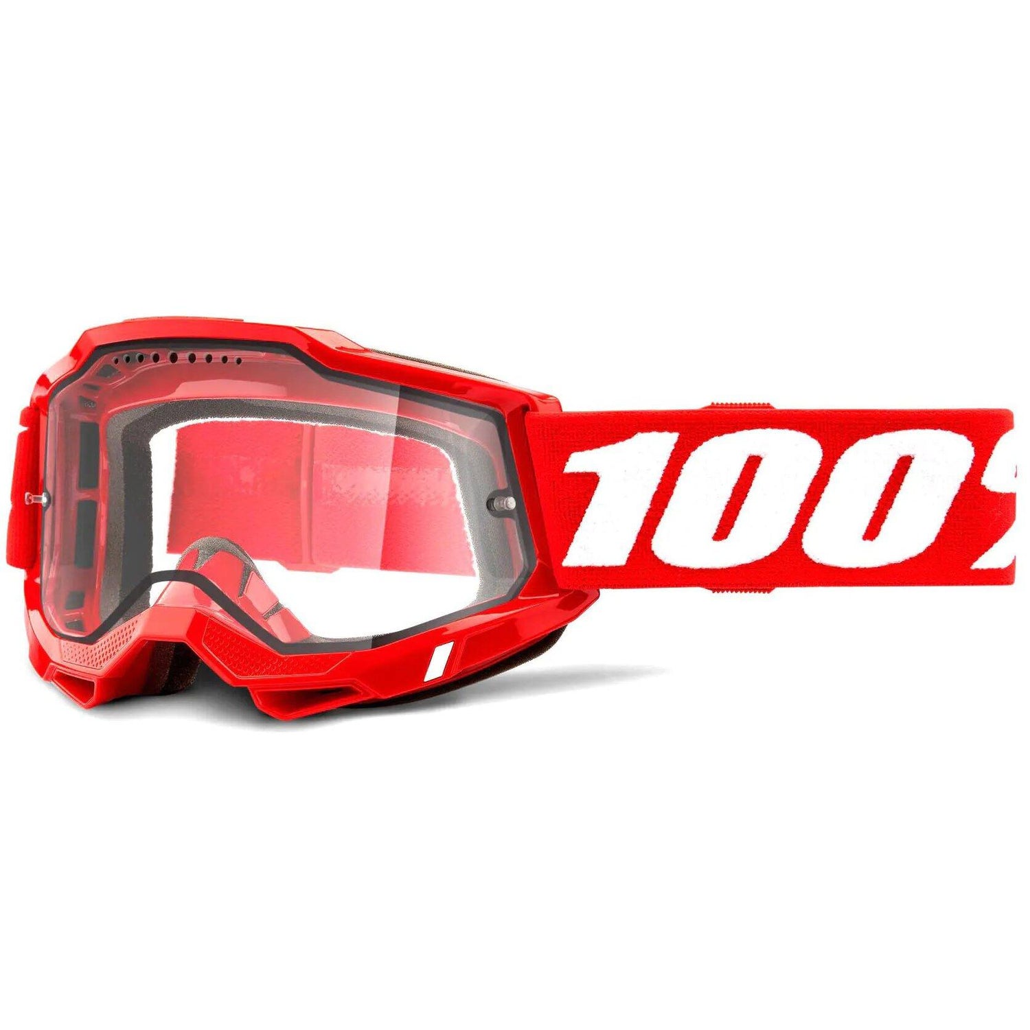 100% Accuri 2 Enduro MTB Goggles - Red (Clear Lens)