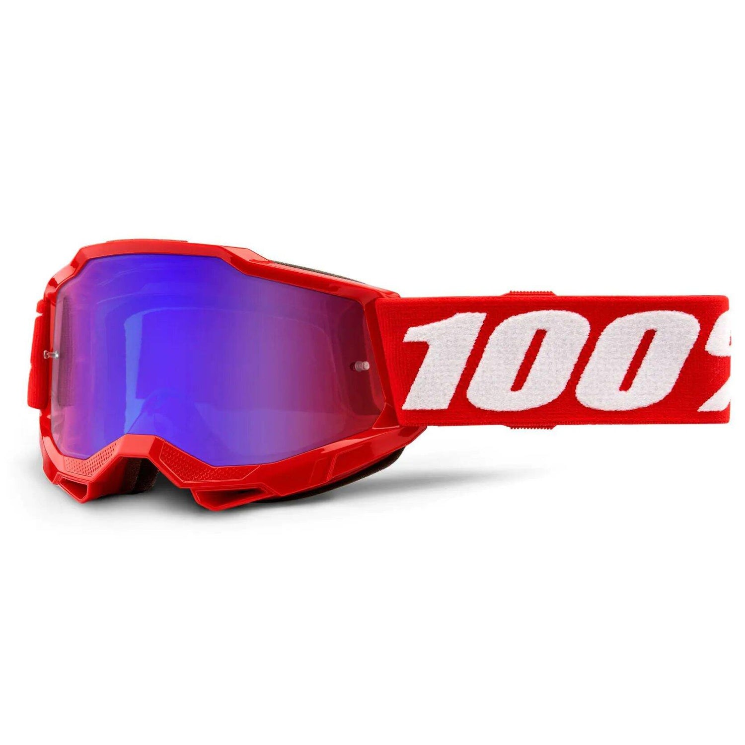 100% Accuri 2 Youth MTB/MX Goggles - Red (Mirror Red/Blue Lens)