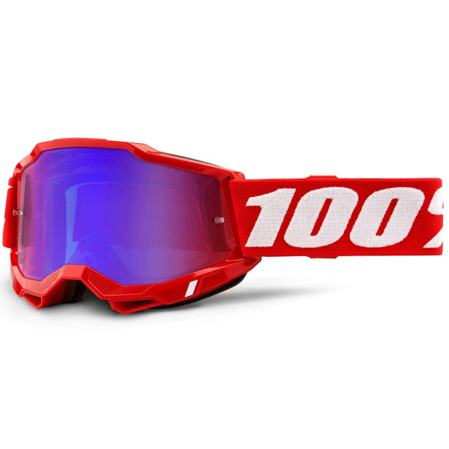 100% Accuri 2 MTB/MX Goggles - Red (Mirror Red/Blue Lens)