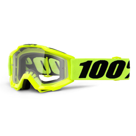 100% Accuri Youth Goggles - Fluo Yellow/Clear Lens
