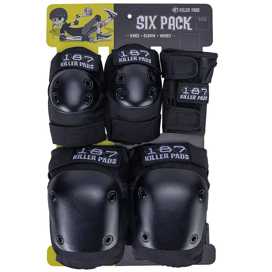 187 Killer Adult Six Pack Pad Set - Black