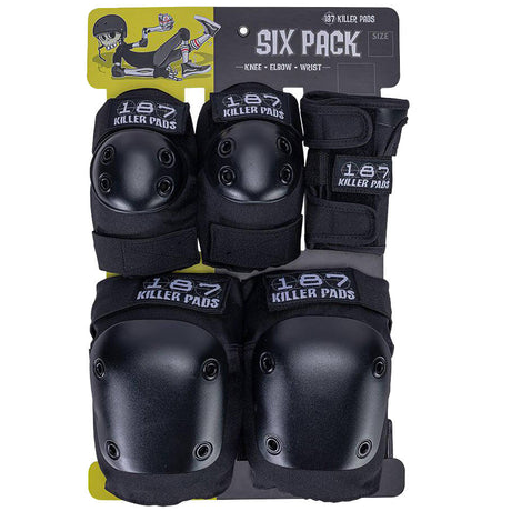 187 Killer Adult Six Pack Pad Set - Black LRG/XL