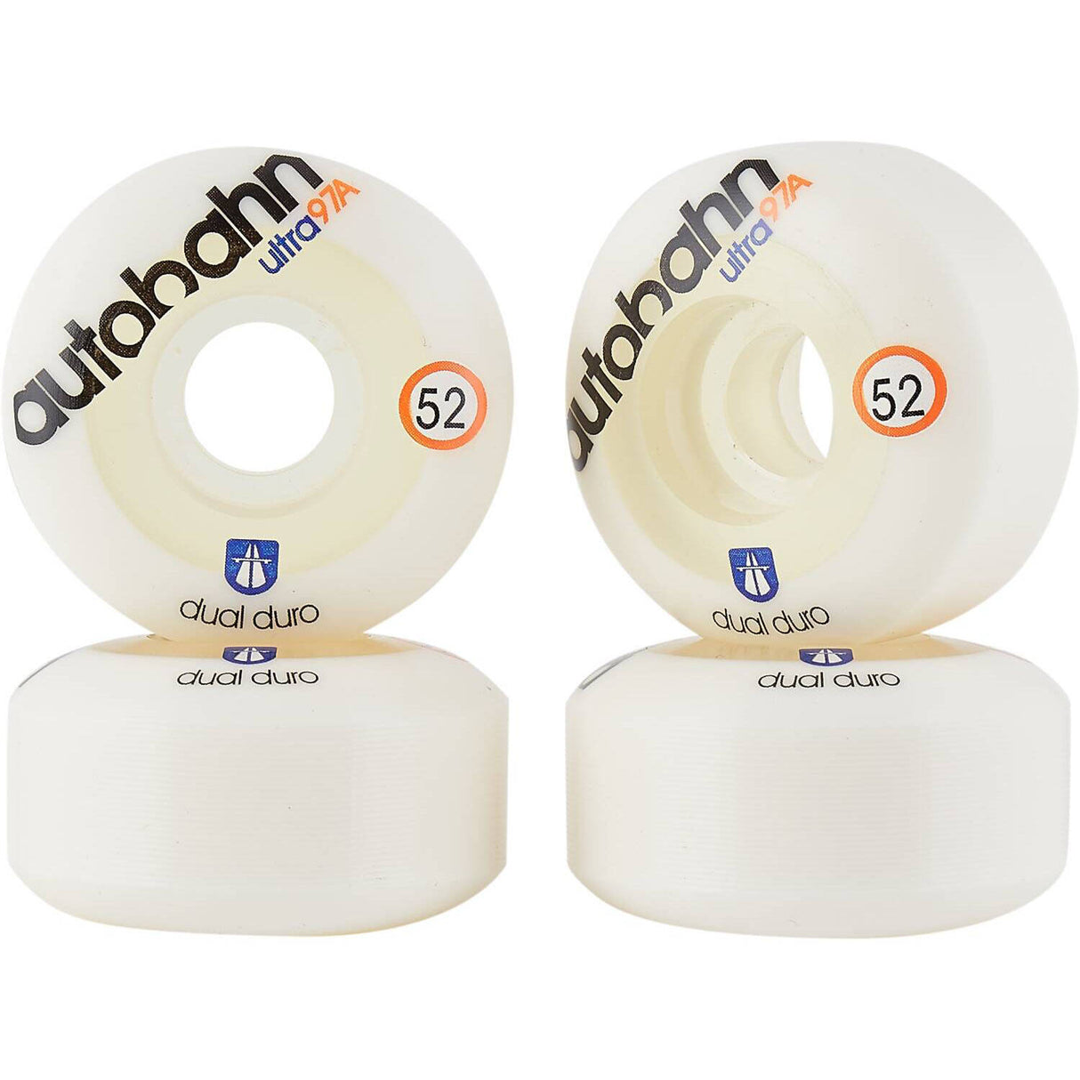 Autobahn Dual Duro Ultra Classic Skateboard Wheels 53mm - White