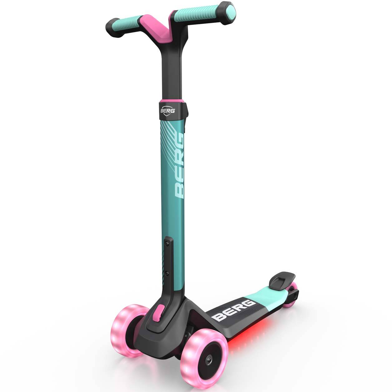 BERG Nexo Foldable Lights LED-Deck 3 Wheeled Scooter - Mint