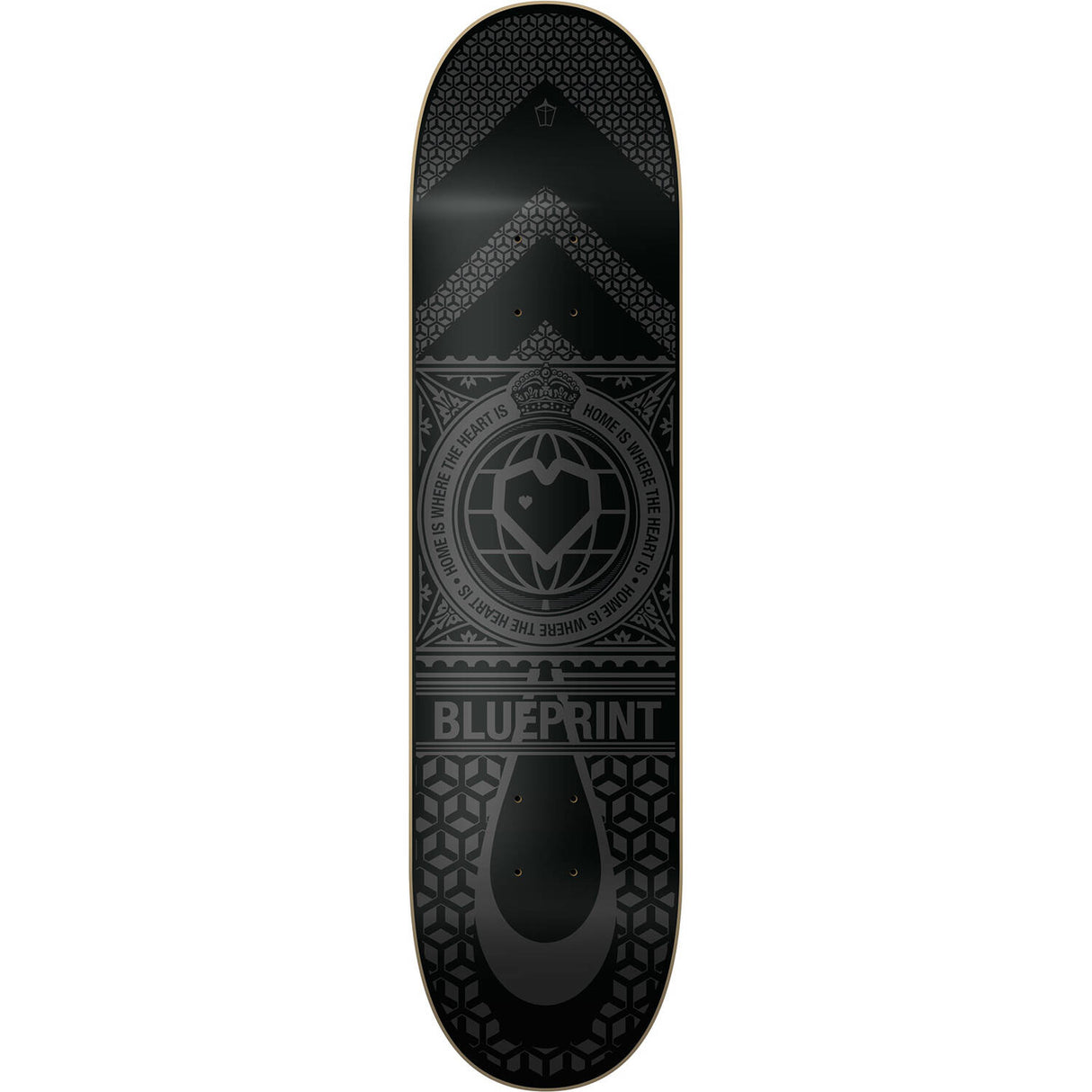 Blueprint Home Heart Skateboard Deck - Black/Black 8.25''