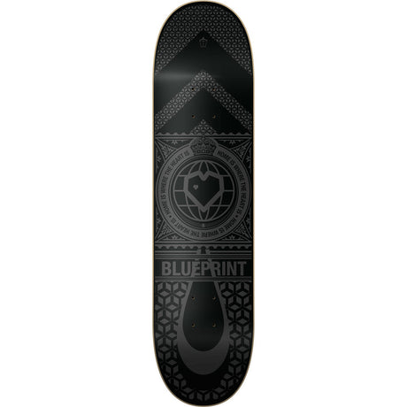 Blueprint Home Heart Skateboard Deck - Black/Black 8.25''