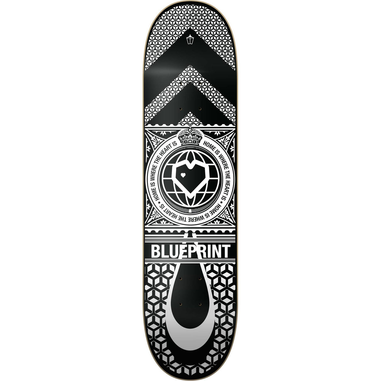 Blueprint Home Heart Skateboard Deck - White/Black 8''