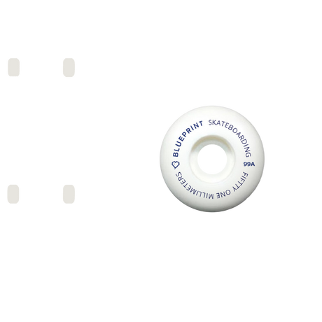Blueprint Mini Heart Skateboard Wheels - Navy 51mm