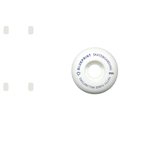 Blueprint Mini Heart Skateboard Wheels - Navy 53mm