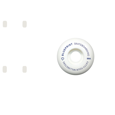 Blueprint Mini Heart Skateboard Wheels - Navy 54mm