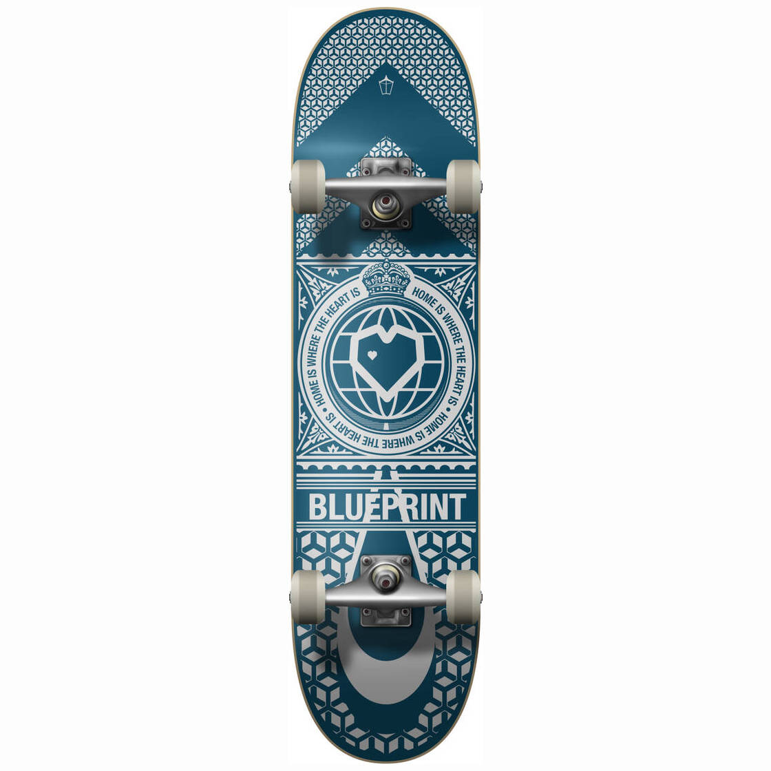 Blueprint Home Heart Complete Skateboard - Blue 8''