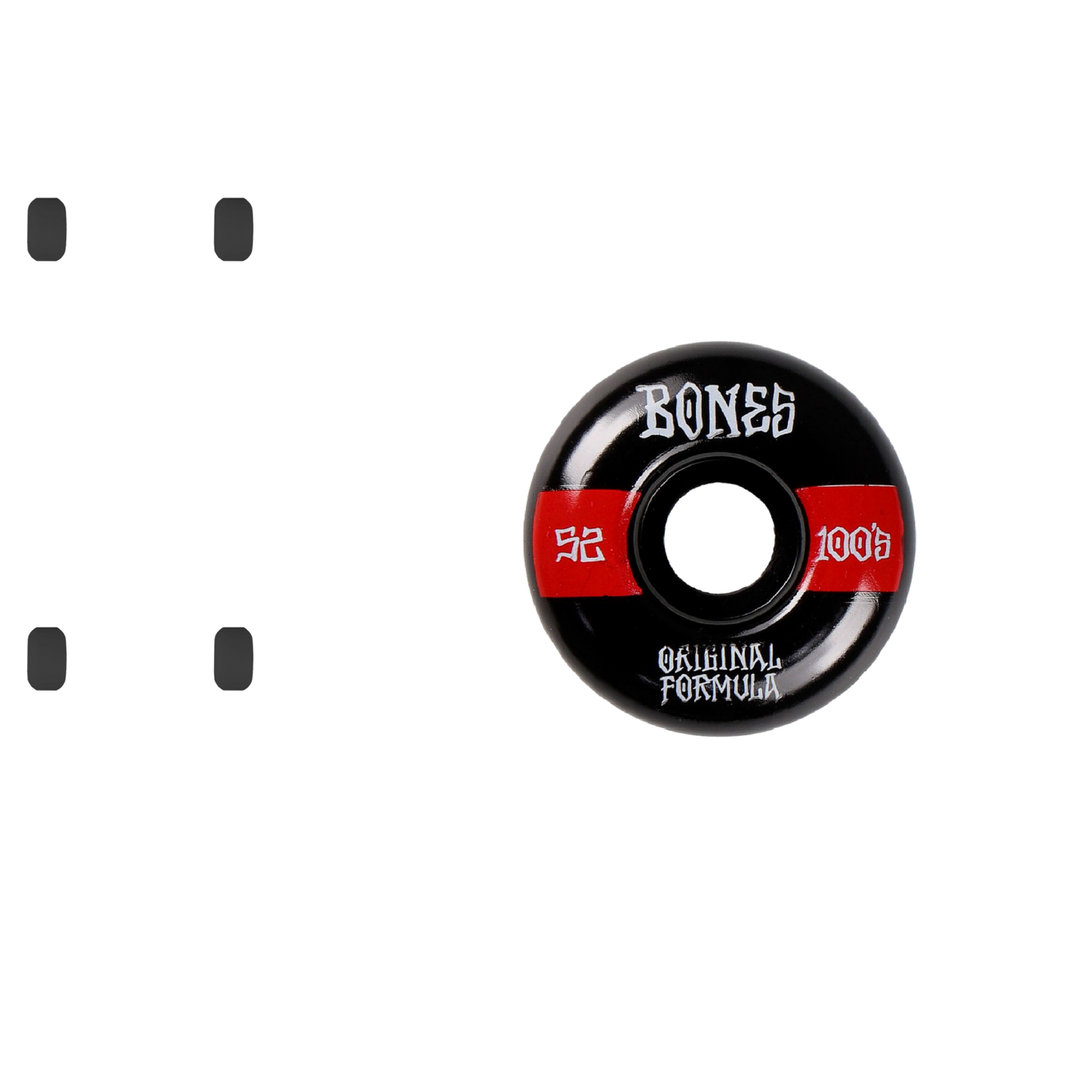 Bones OG 100'S #14 V4 Wide Skateboard Wheels - Black 52mm