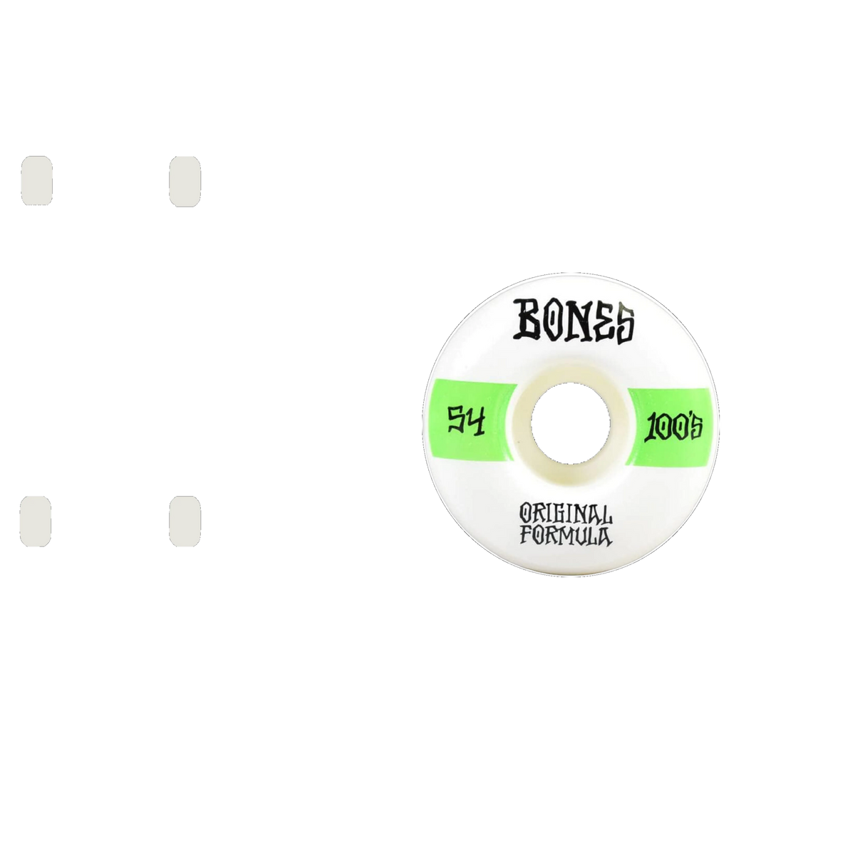 Bones OG 100'S #14 V4 Wide Skateboard Wheels - White 54mm
