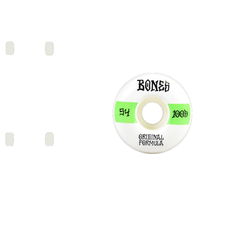 Bones OG 100'S #14 V4 Wide Skateboard Wheels - White 54mm