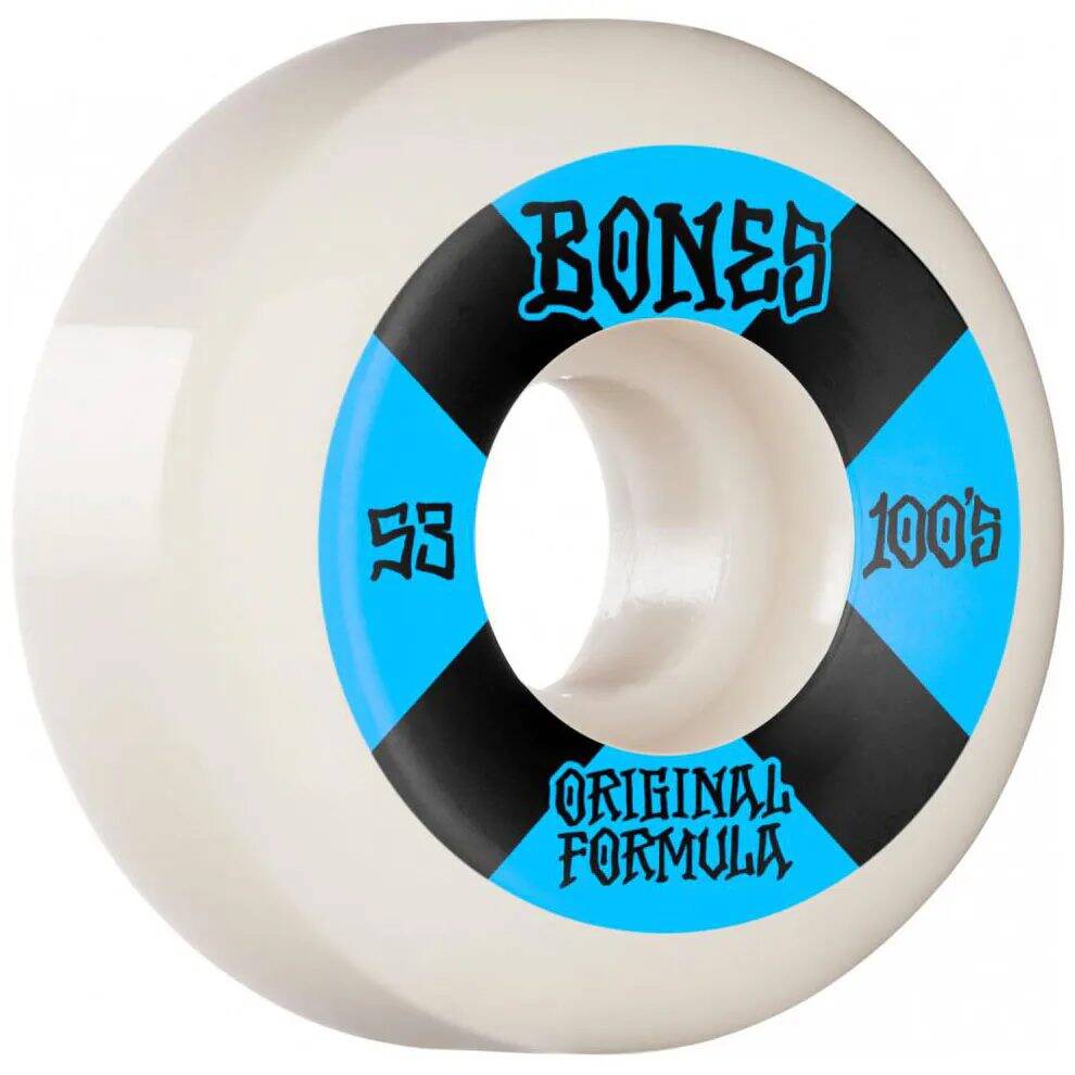 Bones OG 100's #4 V5 Sidecut Skateboard Wheels - White 53mm