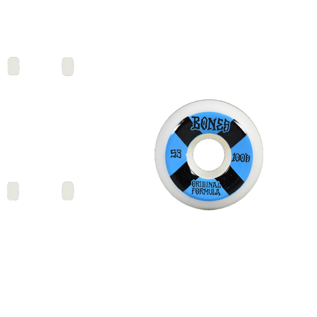 Bones OG 100's #4 V5 Sidecut Skateboard Wheels - White 53mm