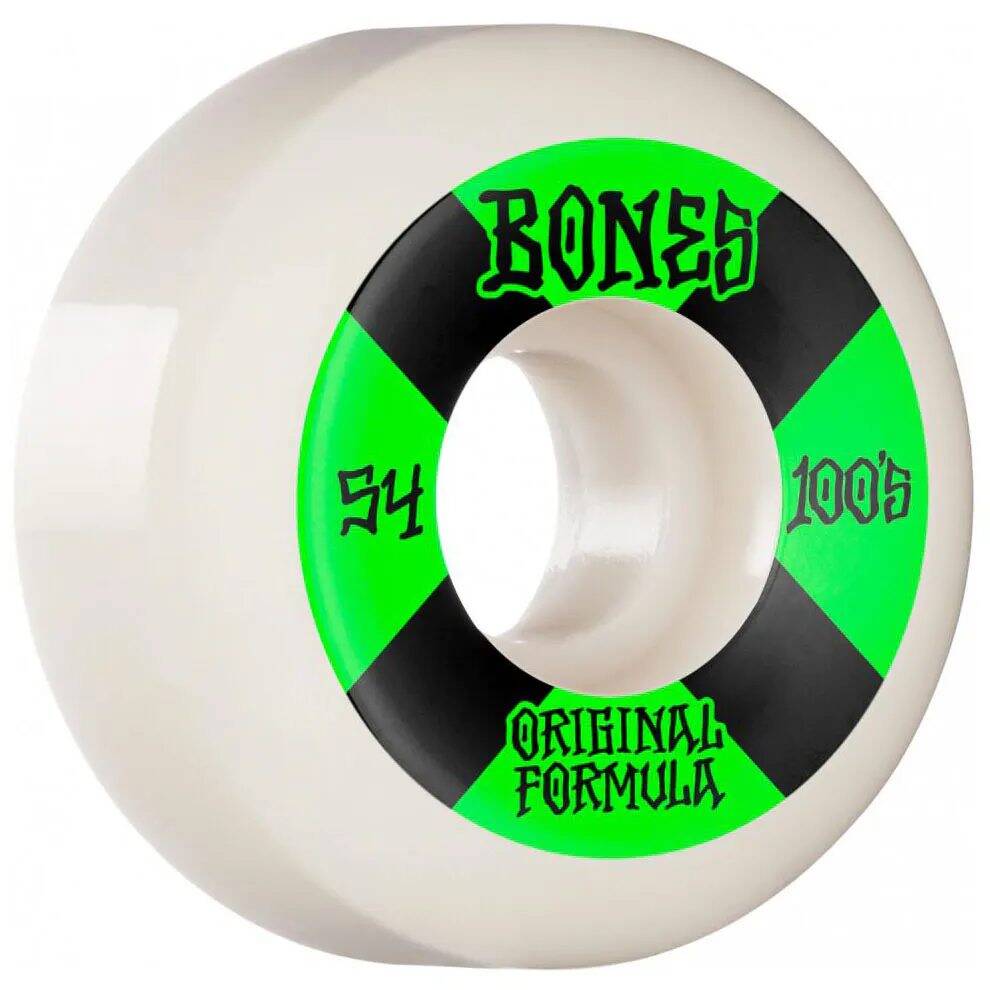 Bones OG 100's #4 V5 Sidecut Skateboard Wheels - White 54mm
