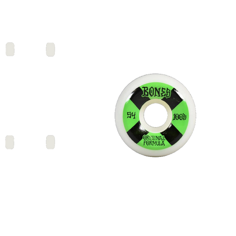 Bones OG 100's #4 V5 Sidecut Skateboard Wheels - White 54mm