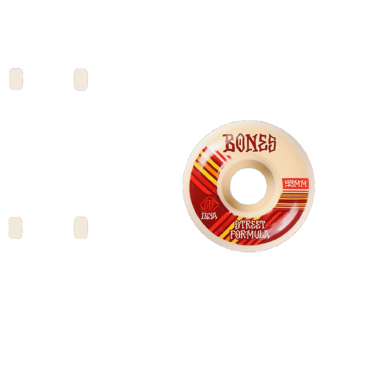 Bones Retros 103A V4 Wide STF Skateboard Wheels - White 53mm