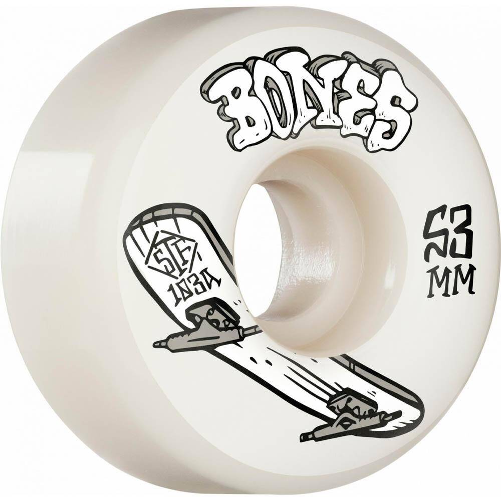 Bones STF Boneless V1 Standard 99A Skateboard Wheels - White 53mm
