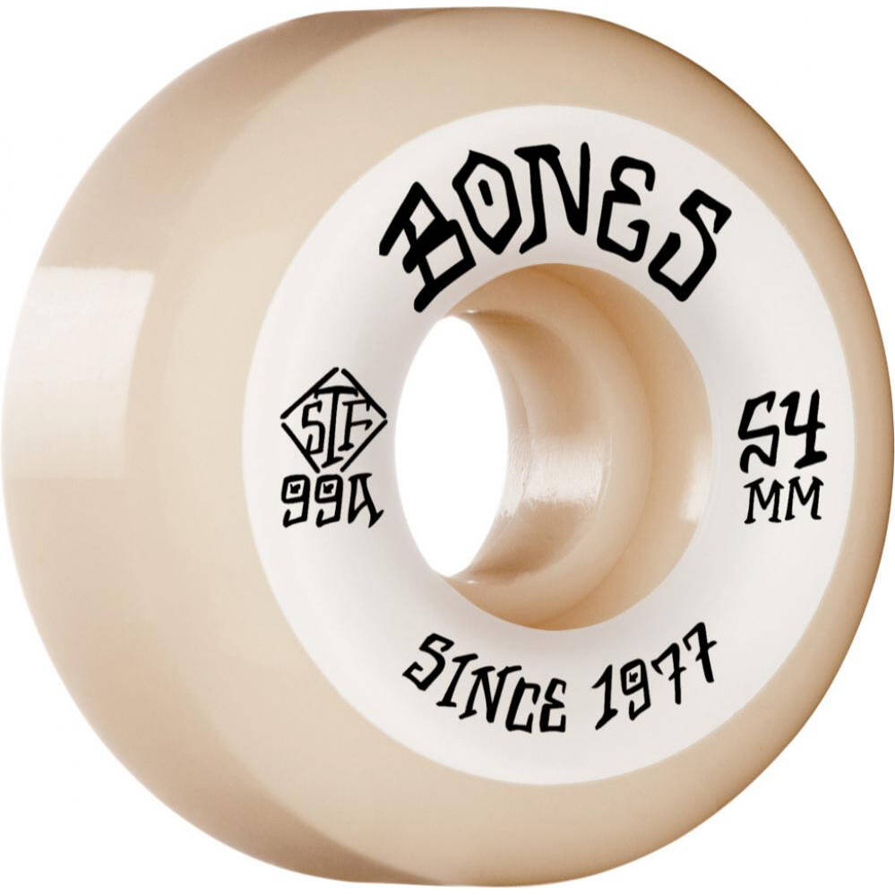 Bones STF Roots V5 Sidecut 99A Skateboard Wheels - White 54mm
