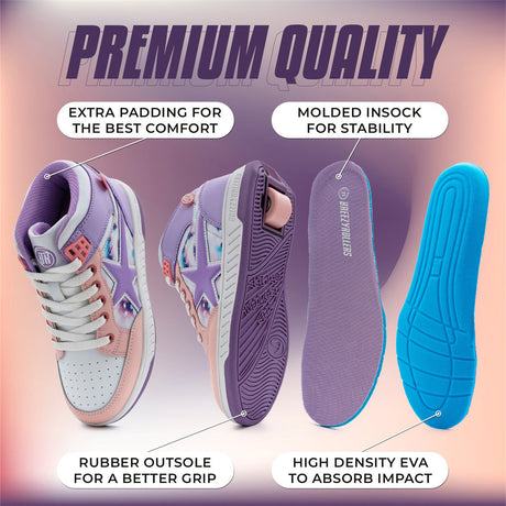 Breezy Rollers Skater - White/Purple/Pink