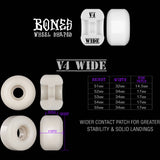 Bones OG 100'S #14 V4 Wide Skateboard Wheels - White 54mm