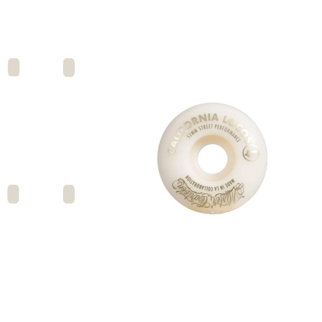 California Locos Irons Skateboard Wheels - White 52mm