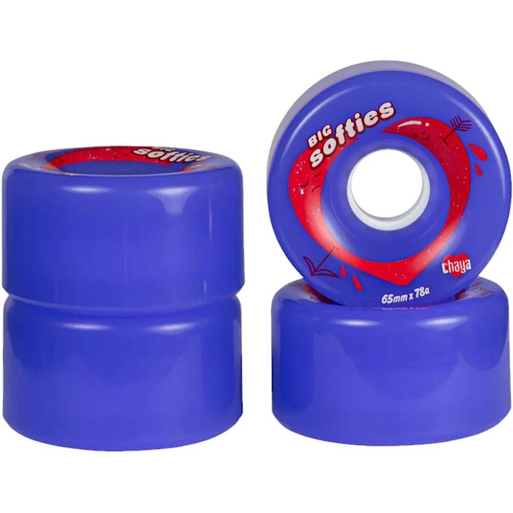 Chaya Big Softie's Quad Roller Skate Wheels 65mm - Clear Purple