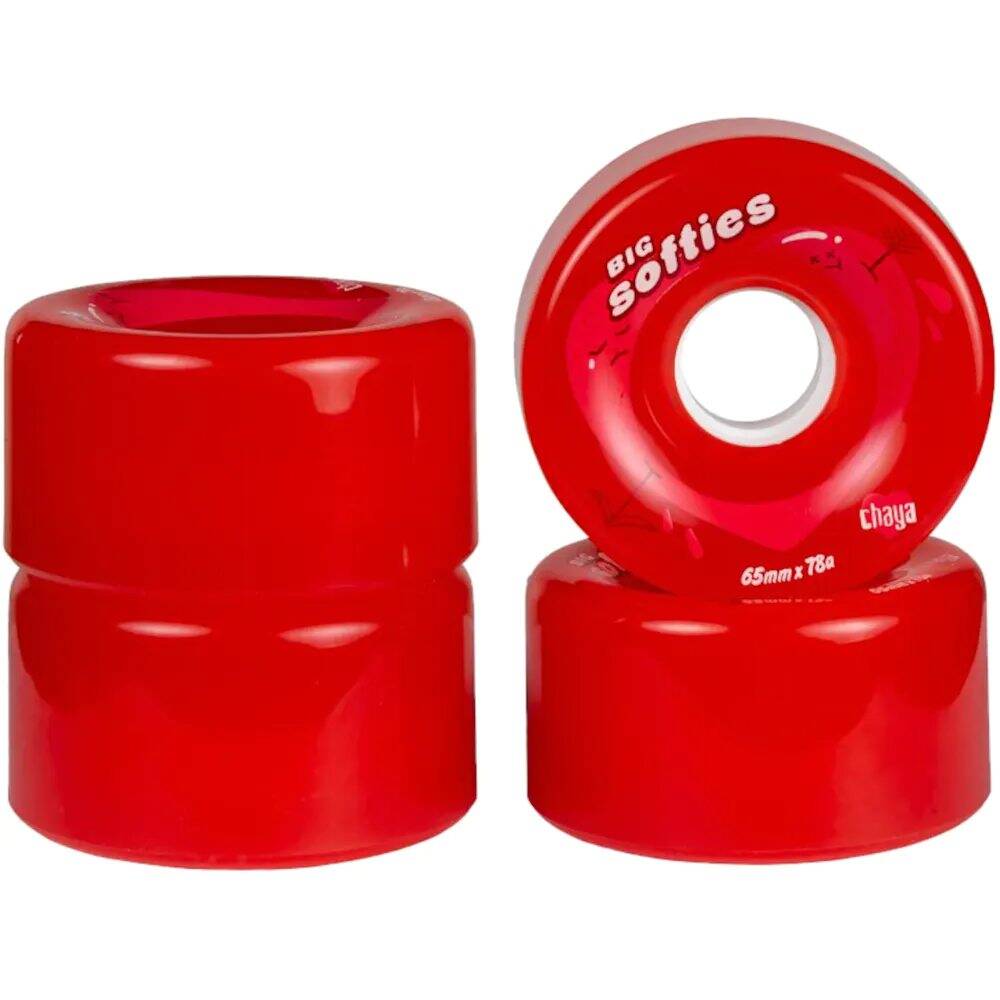 Chaya Big Softie's Quad Roller Skate Wheels 65mm - Clear Red