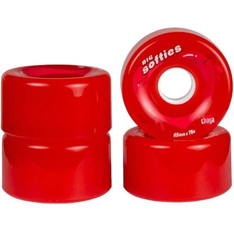 Chaya Big Softie's Quad Roller Skate Wheels 65mm - Clear Red