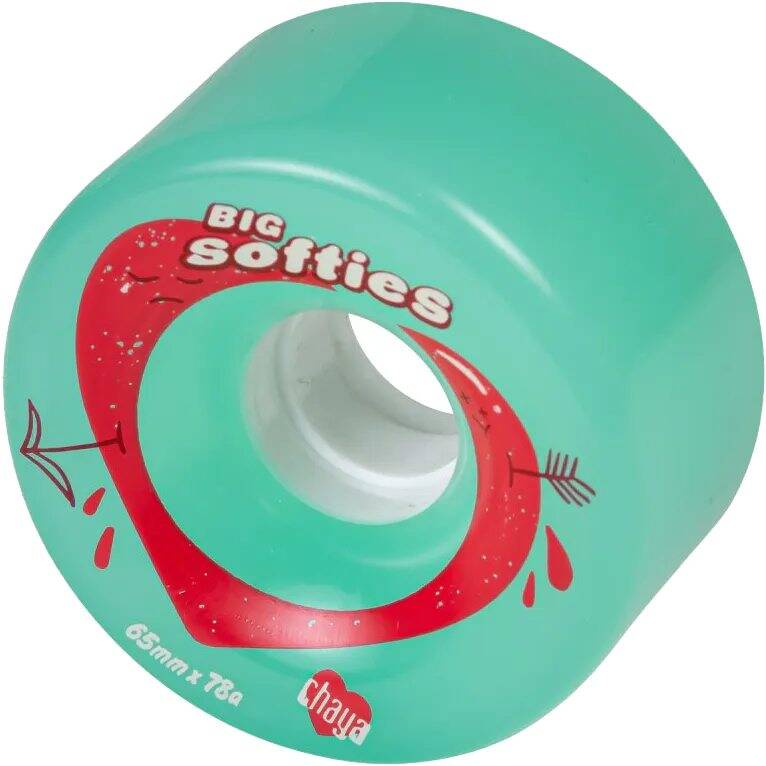 Chaya Big Softie's Quad Roller Skate Wheels 65mm - Clear Teal