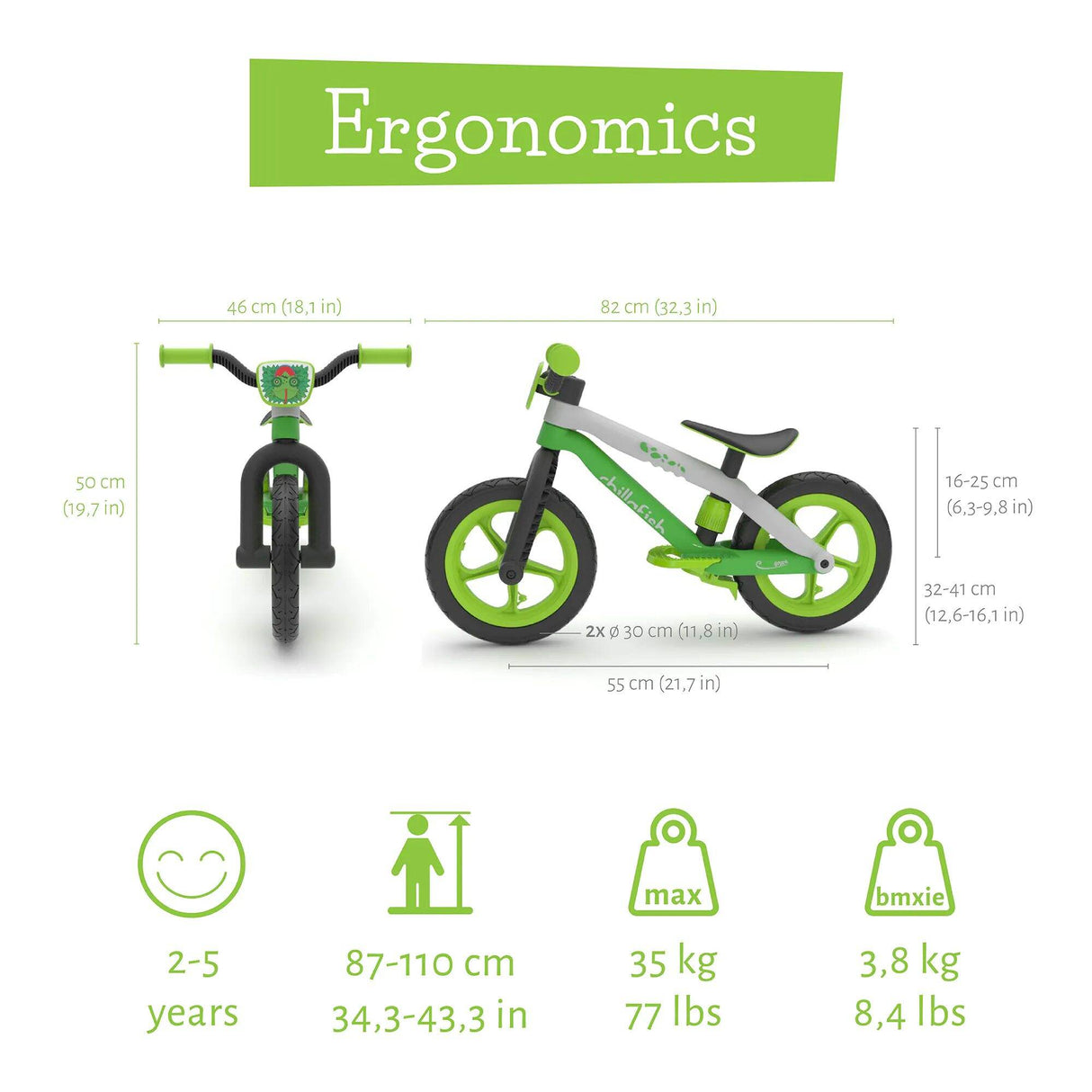 Chillafish BMXie Balance Bike - Lime