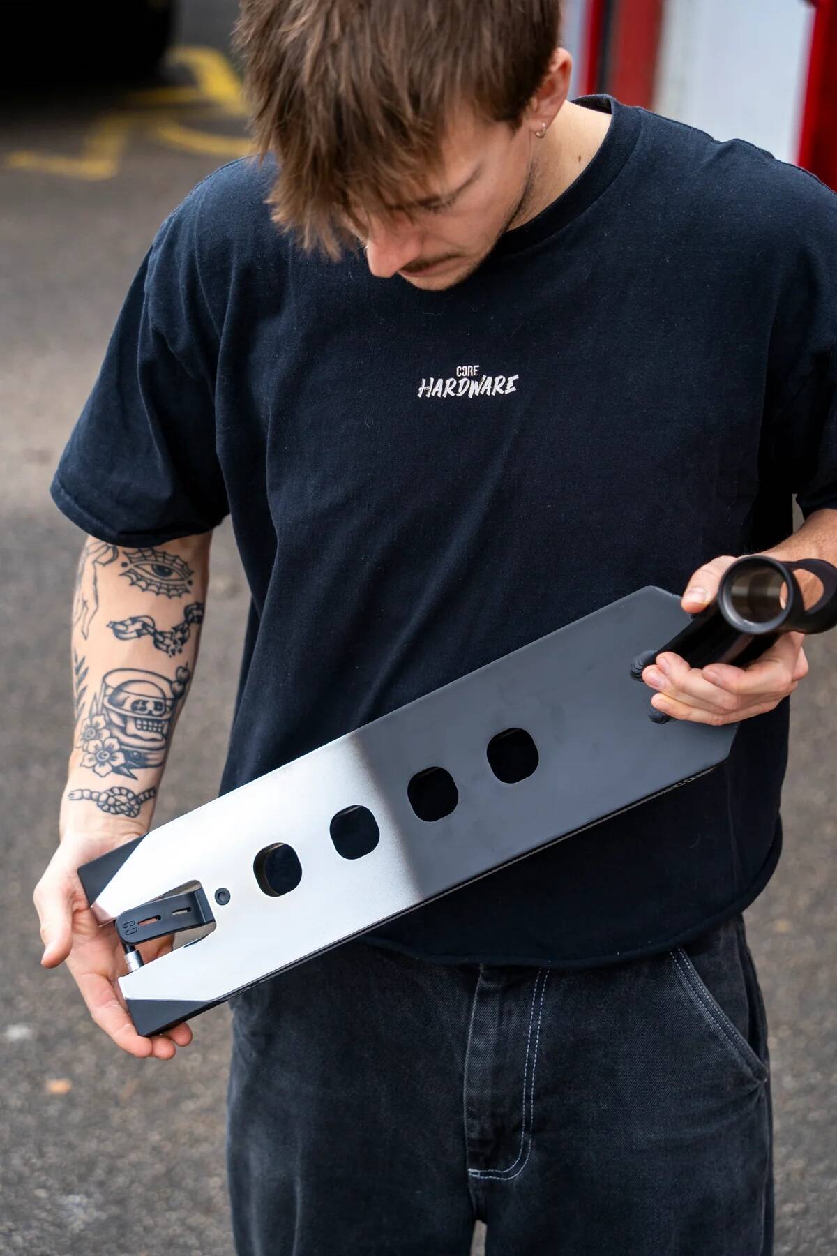 CORE CL1 Scooter Deck - Black/Chrome Split LE 19" x 5"