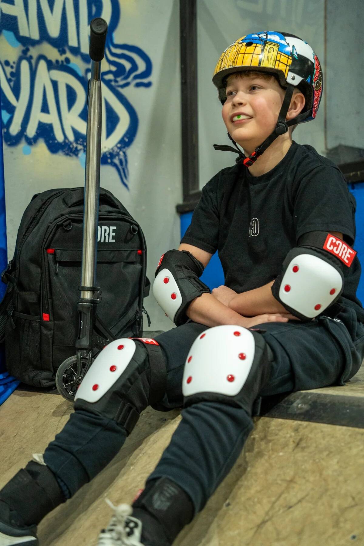 CORE Protection Skate Triple Pad Set - White