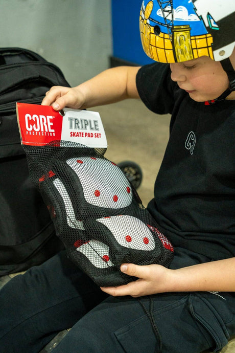 CORE Protection Skate Triple Pad Set - White