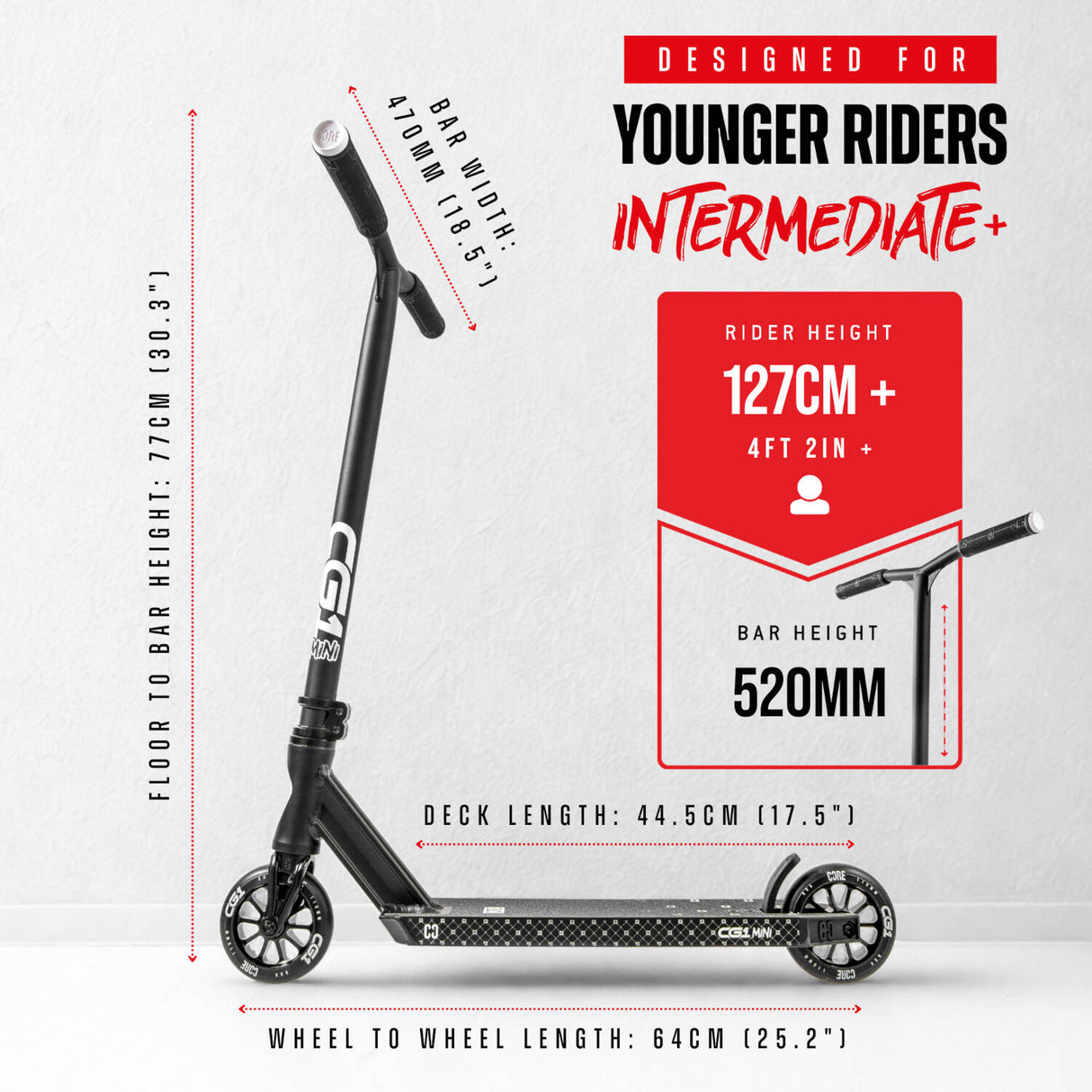 CORE CG1 Mini Stunt Scooter - Black