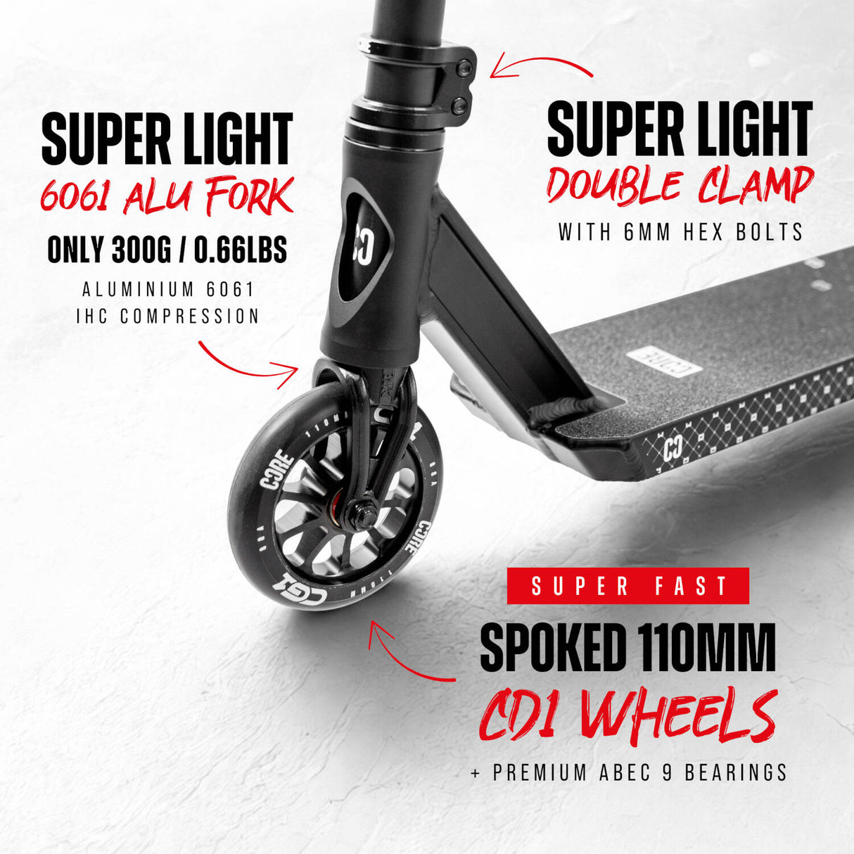 CORE CG1 Mini Stunt Scooter - Black