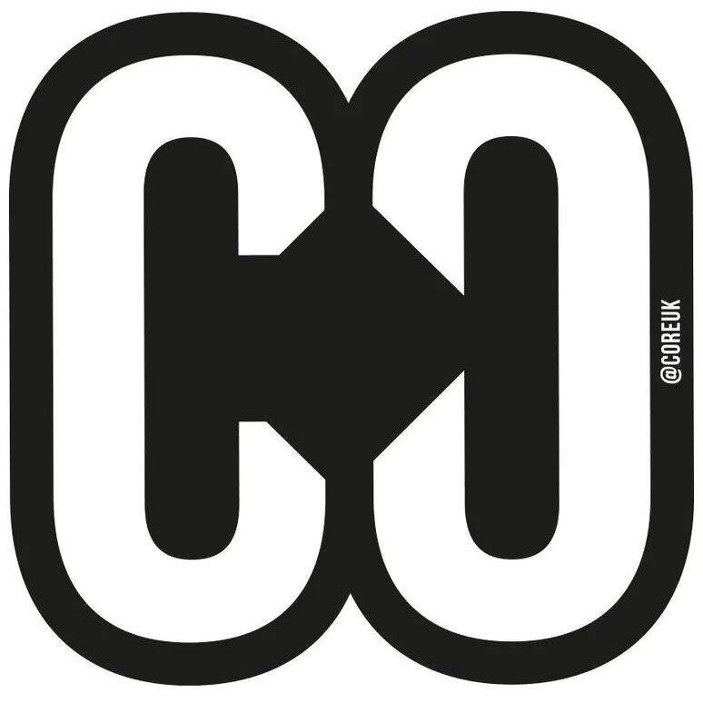 CORE Reflected Logo Skateboard Sticker - Black