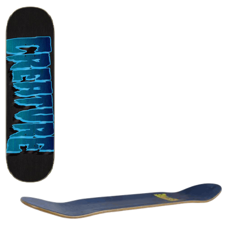 Creature Logo Outline Stumps Skateboard Deck - Black/Blue 8''