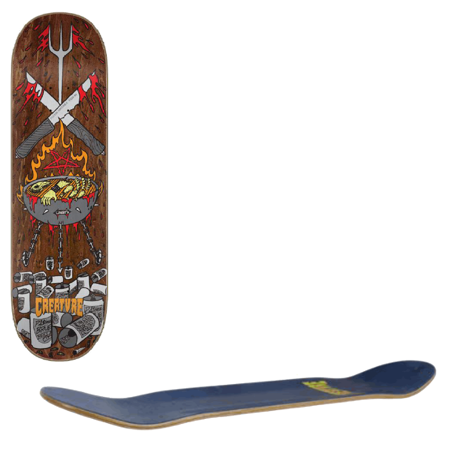 Creature Martinez Stab-BQ Skateboard Deck - Multi 8.6''