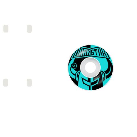 Darkstar Divide Skateboard Wheels - Black/Aqua 51mm